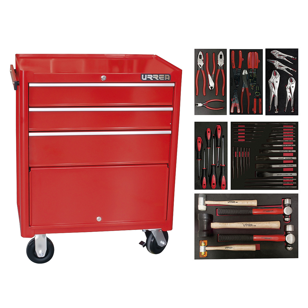 Juego industrial con organización modular de 3 gavetas 50 piezas, con gabinete I27M3, Urrea