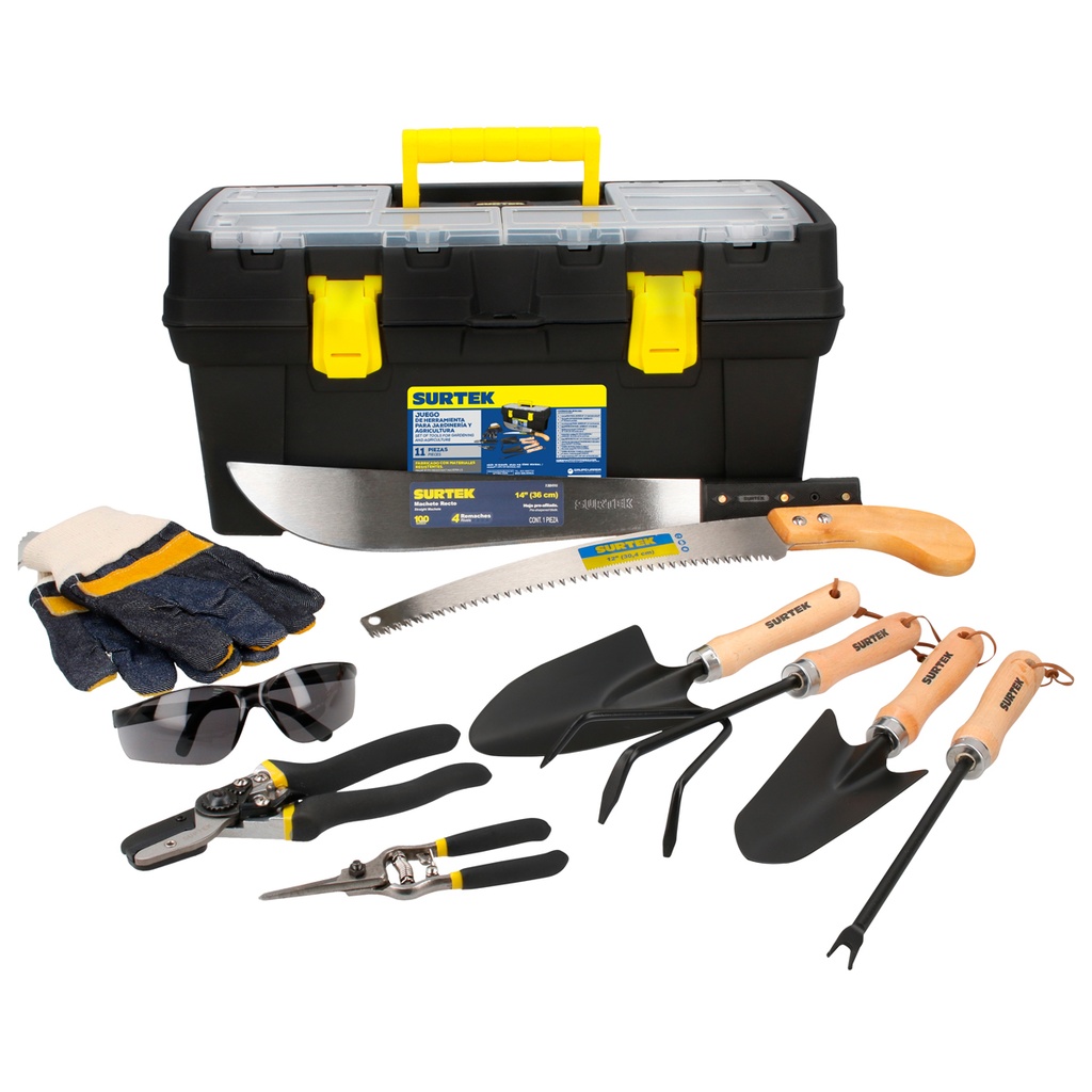 Juego combinado de herramienta para jardinería, 11 piezas, Surtek