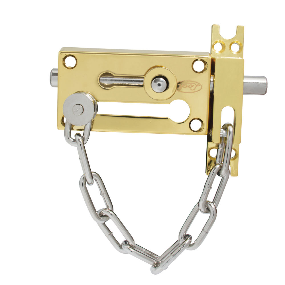 Pasador de sobreponer de cadena latón brillante, Lock