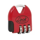 Candado de combinación programable para maleta, rojo, 36 mm, Lock