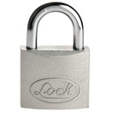 Candado de acero largo 50 mm, llave estándar, en caja, Lock