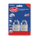 Juego de 2 candados de acero cortos 38 mm, llave estándar, Lock