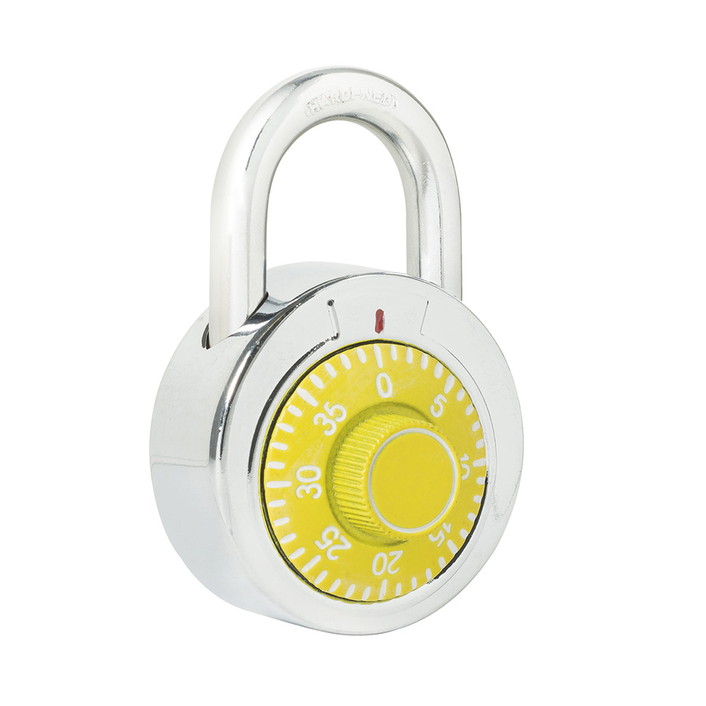 Candado de combinación de disco, amarillo, 50 mm, Lock