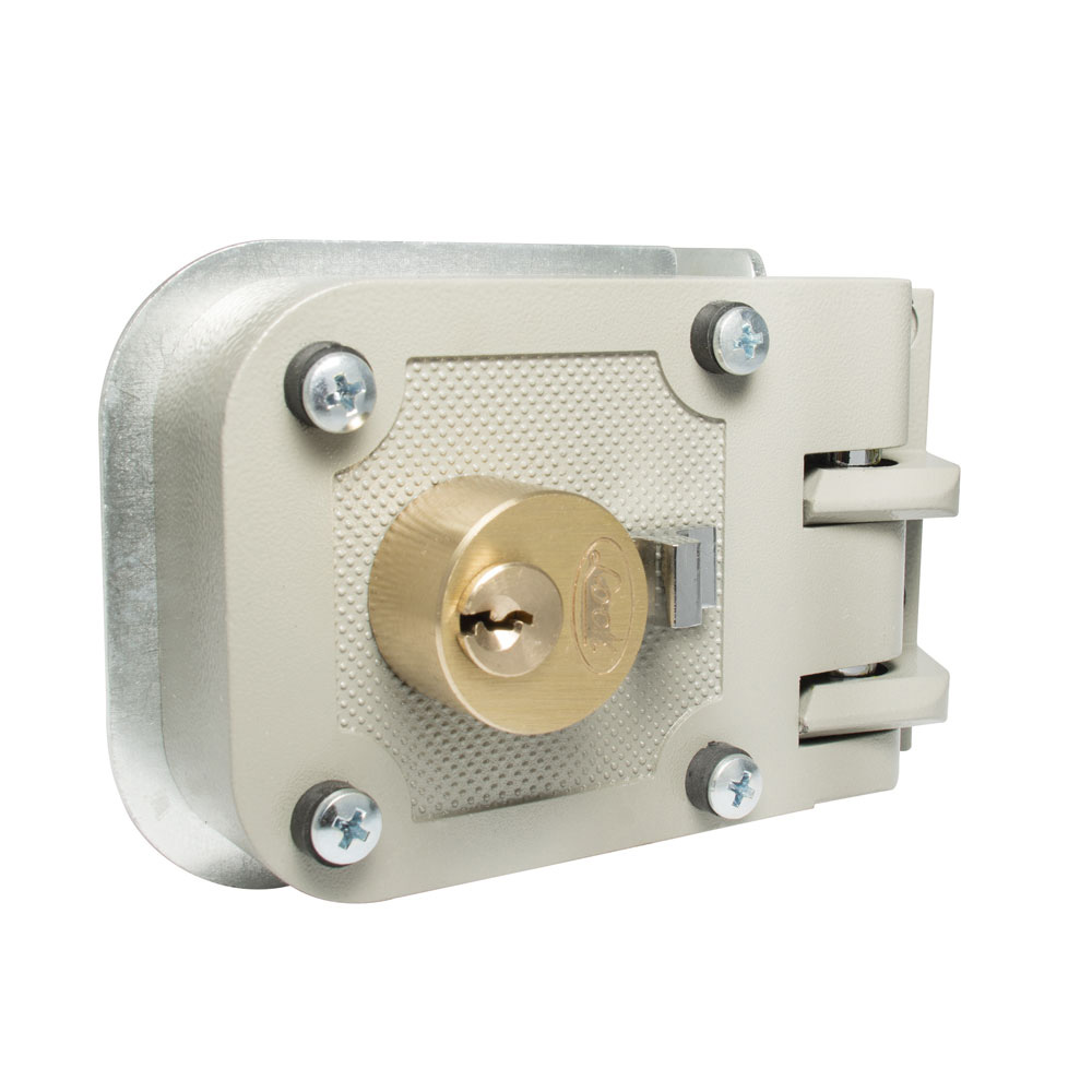 Cerradura de sobreponer función doble cilindro, derecha, llave estándar, en caja, Lock