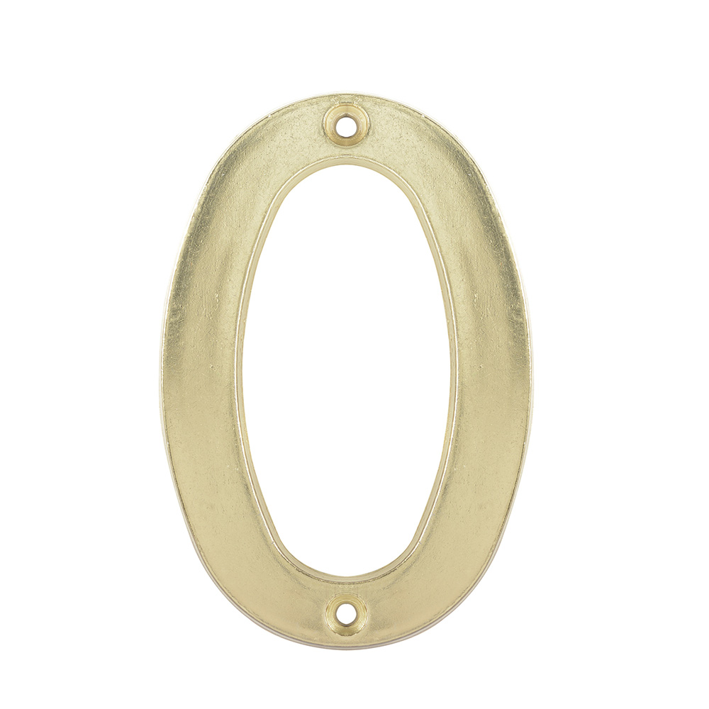 Número 0 slim 4" latón brillante, Lock