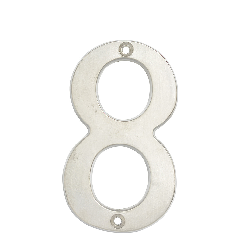 Número 8 slim 4" níquel satinado, Lock