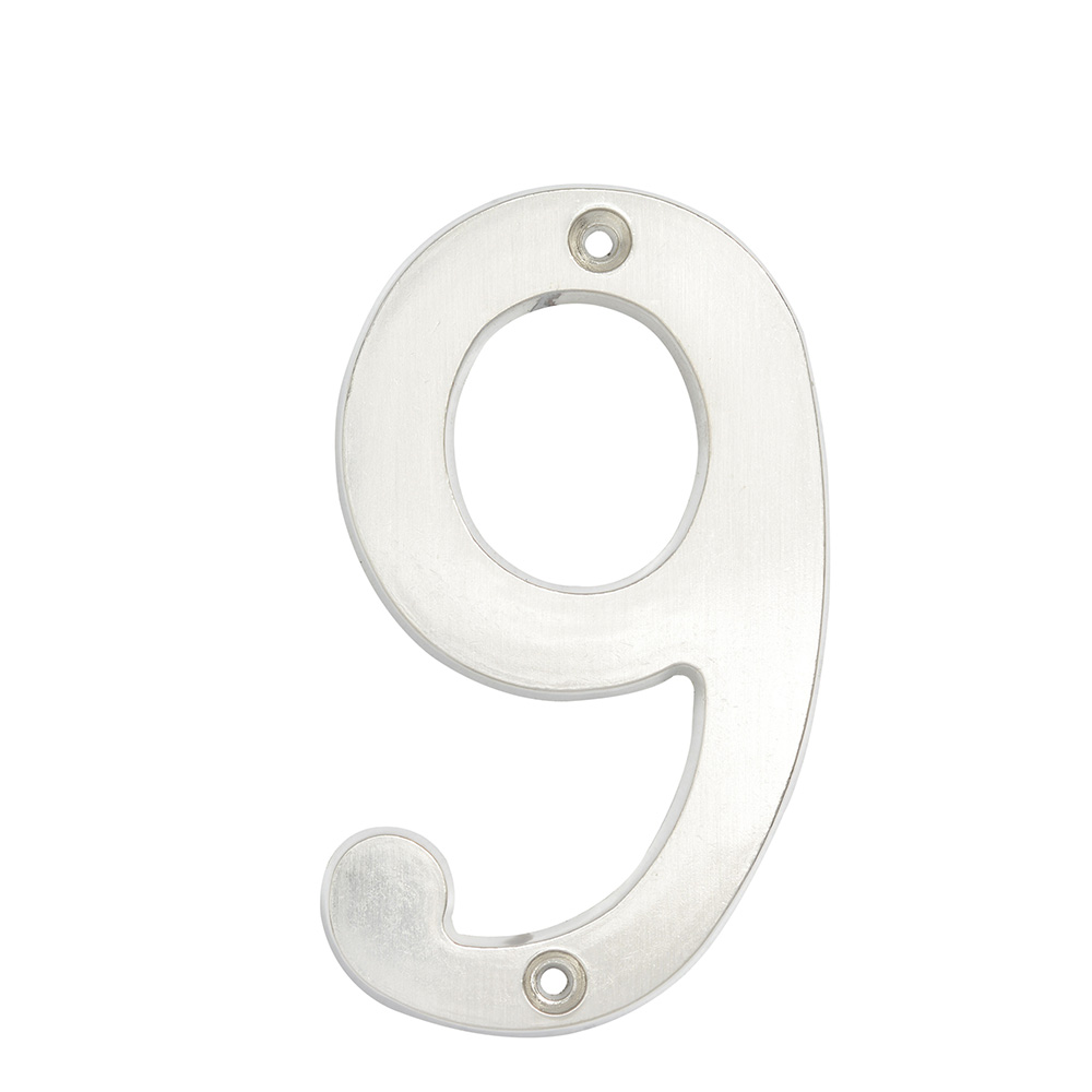 Número 9 slim 4" níquel satinado, Lock