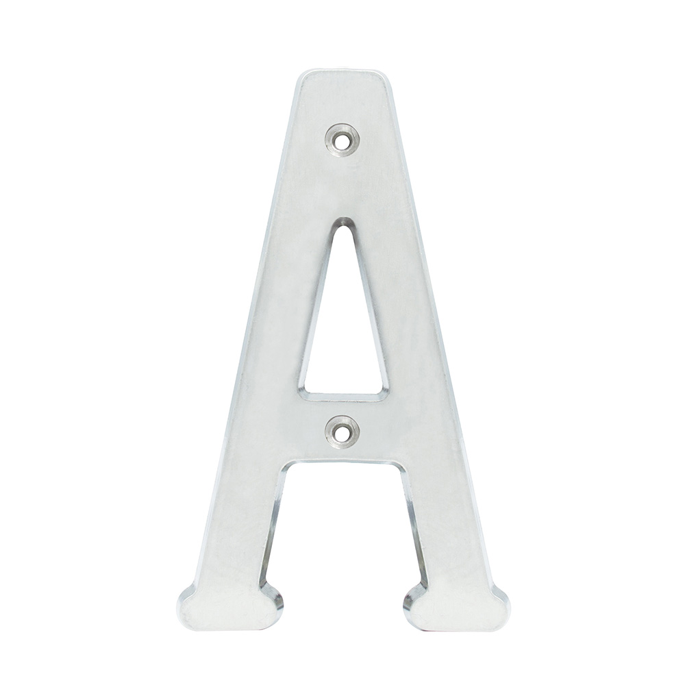 Letra A slim 4" níquel satinado, Lock