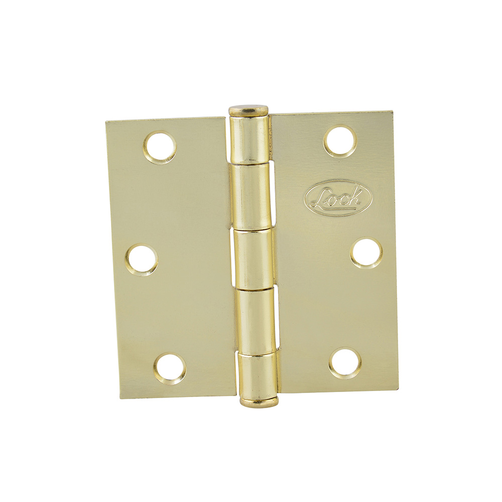 Bisagra cuadrada latón brillante 3.5" x 3.5", Lock