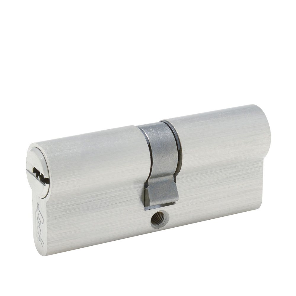 Cilindro europeo 70 mm función sencila, níquel satinado, ranura mariposa, en caja, Lock