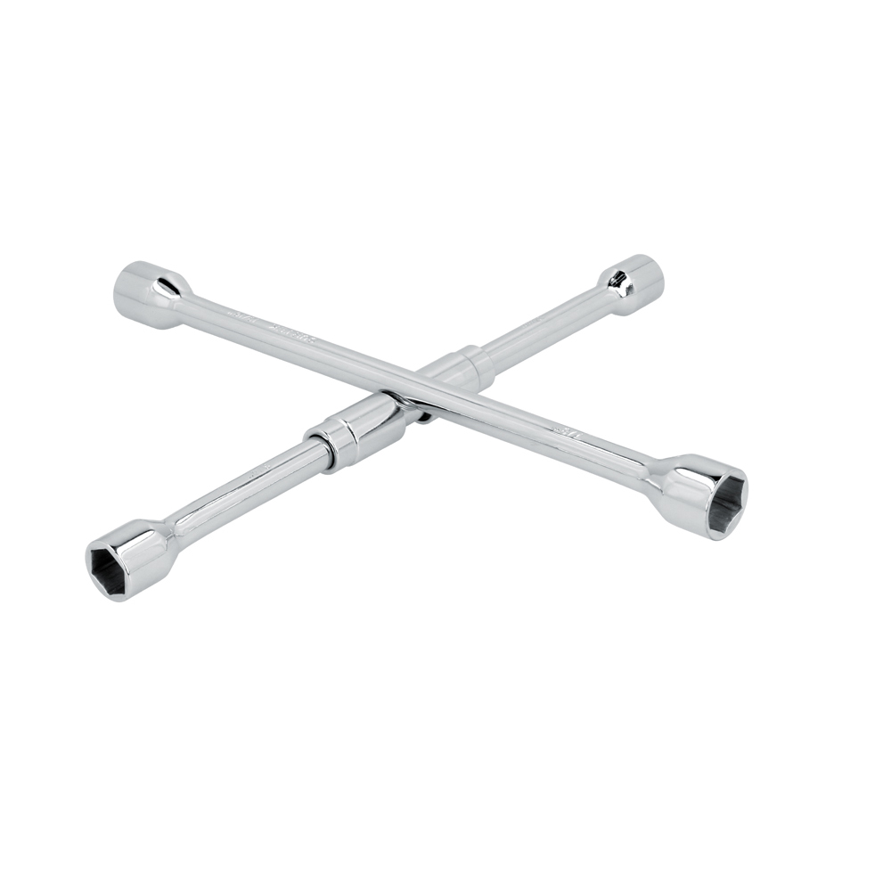 Llave de cruz cromada plegable 14", Surtek