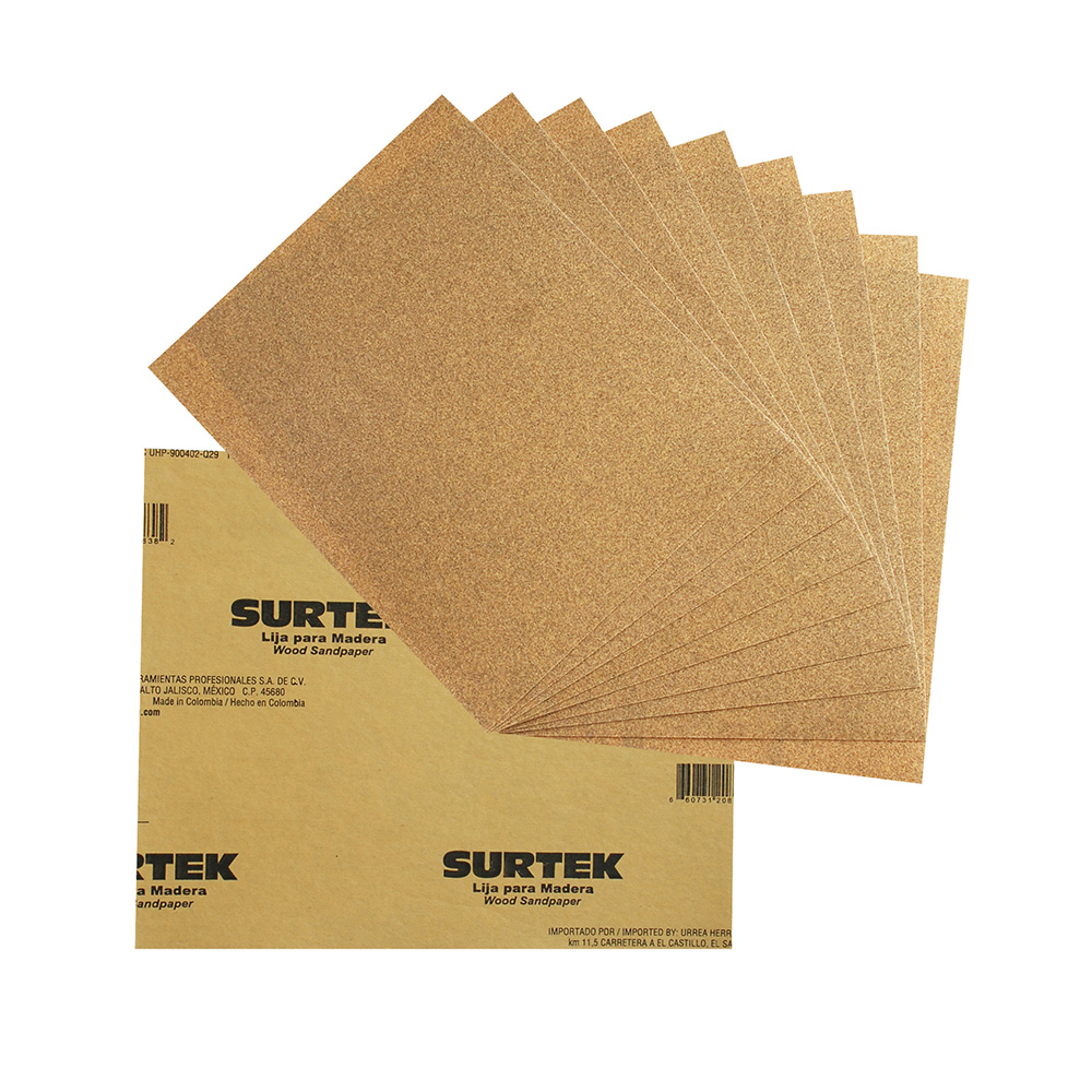 Lija panel cabinet para madera, grano 120, Surtek
