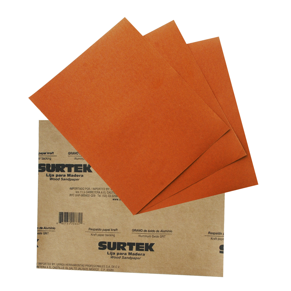 Lija panel kraft para madera, grano 100, Surtek