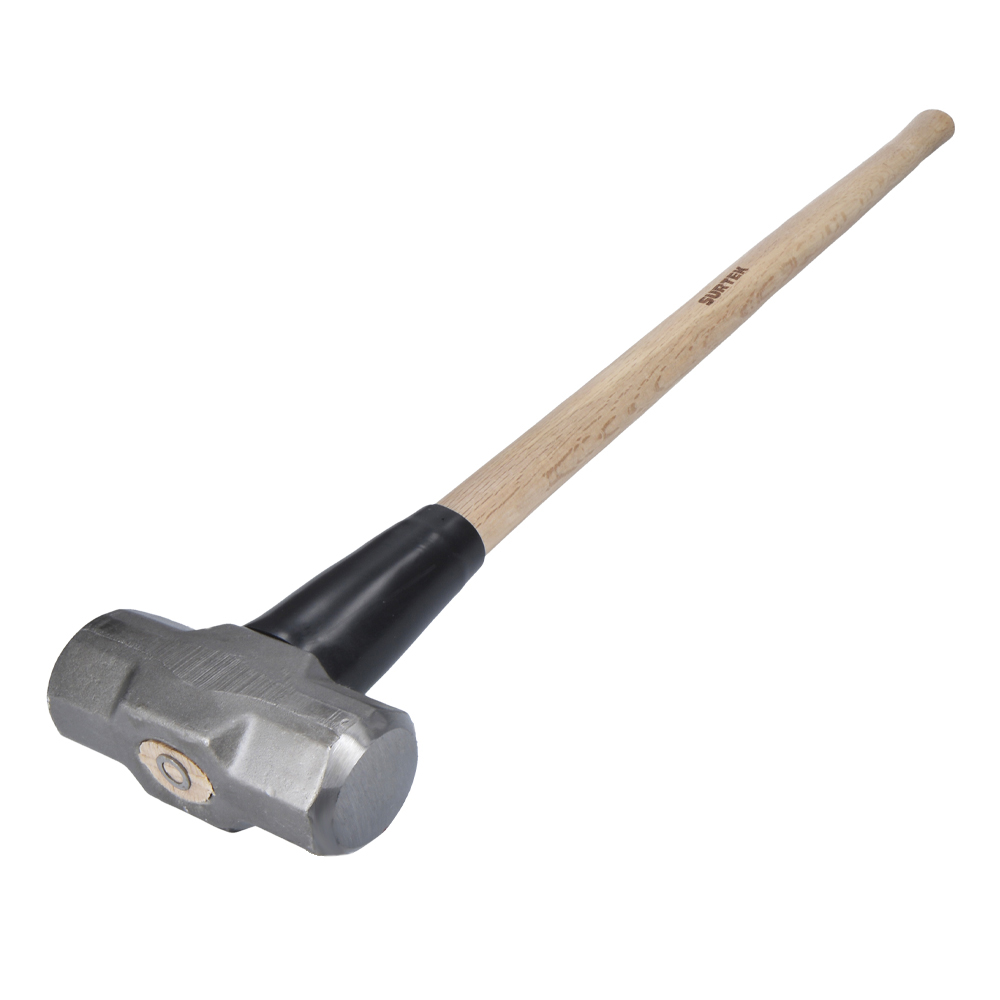 Marro octagonal cabeza forjada con mango largo de madera de 36", 12 lb, Surtek