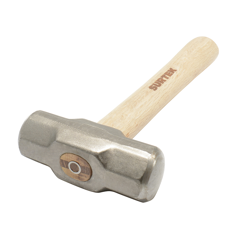 Marro octagonal cabeza forjada con mango corto de madera de 12", 2 lb, Surtek