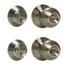 Combo de pomo bola función doble, latón antiguo, llave estándar, blíster, Prolok