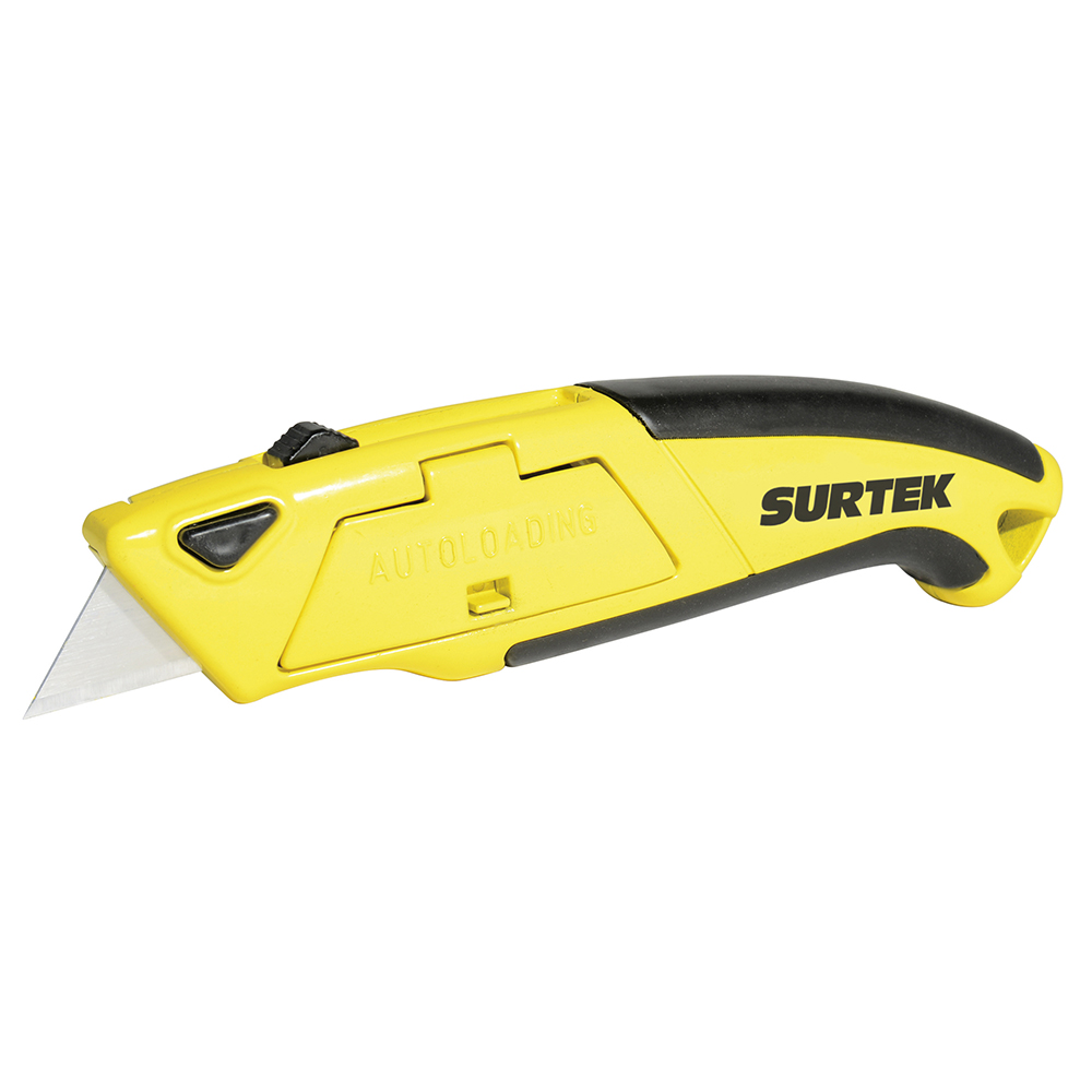 Navaja utilitaria retráctil reforzada con grip de 6", Surtek