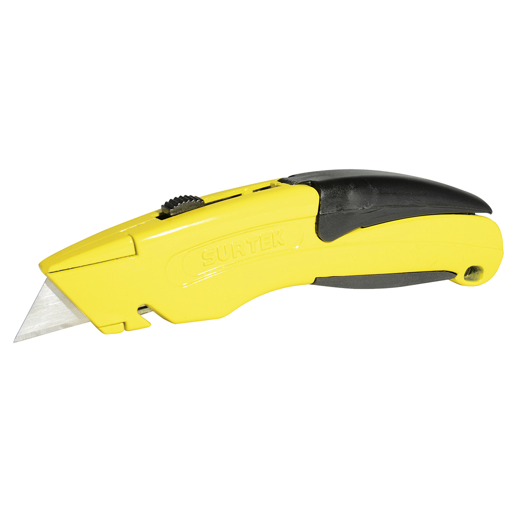 Navaja utilitaria retráctil curva con grip de 6", Surtek