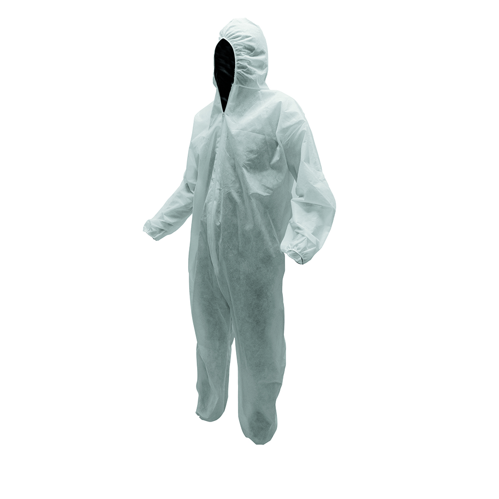 Overol desechable con capucha unitalla, color blanco, Surtek