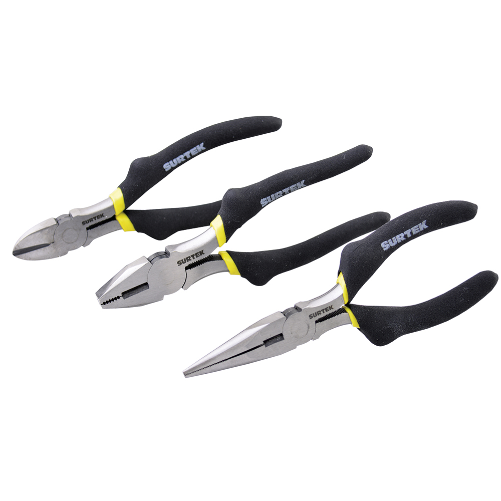 Juego 3 pinzas para electricista, Surtek
