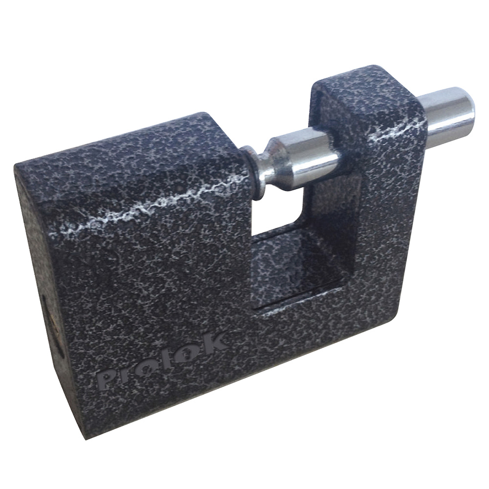 Candado de hierro para cortina 70 mm, negro, llave estándar, Prolok