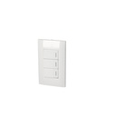 Placa 3 Switch 1/3, línea  Americana, color blanco, Surtek