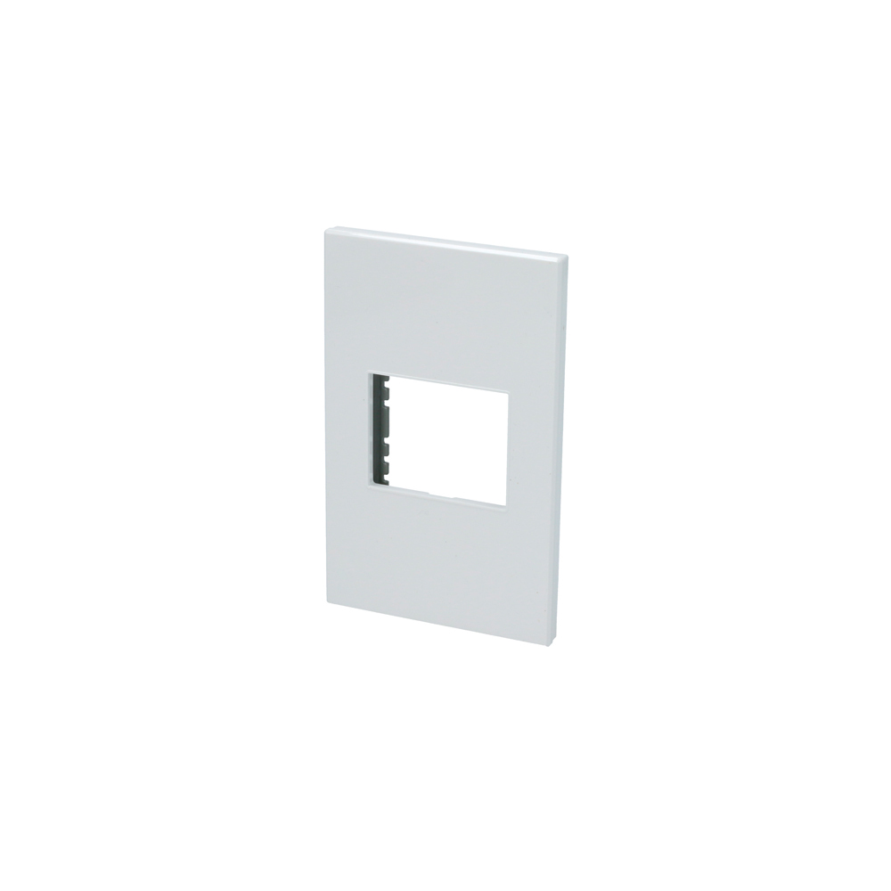 Placa 1 módulo 1/2, línea Premium, color blanco, Surtek