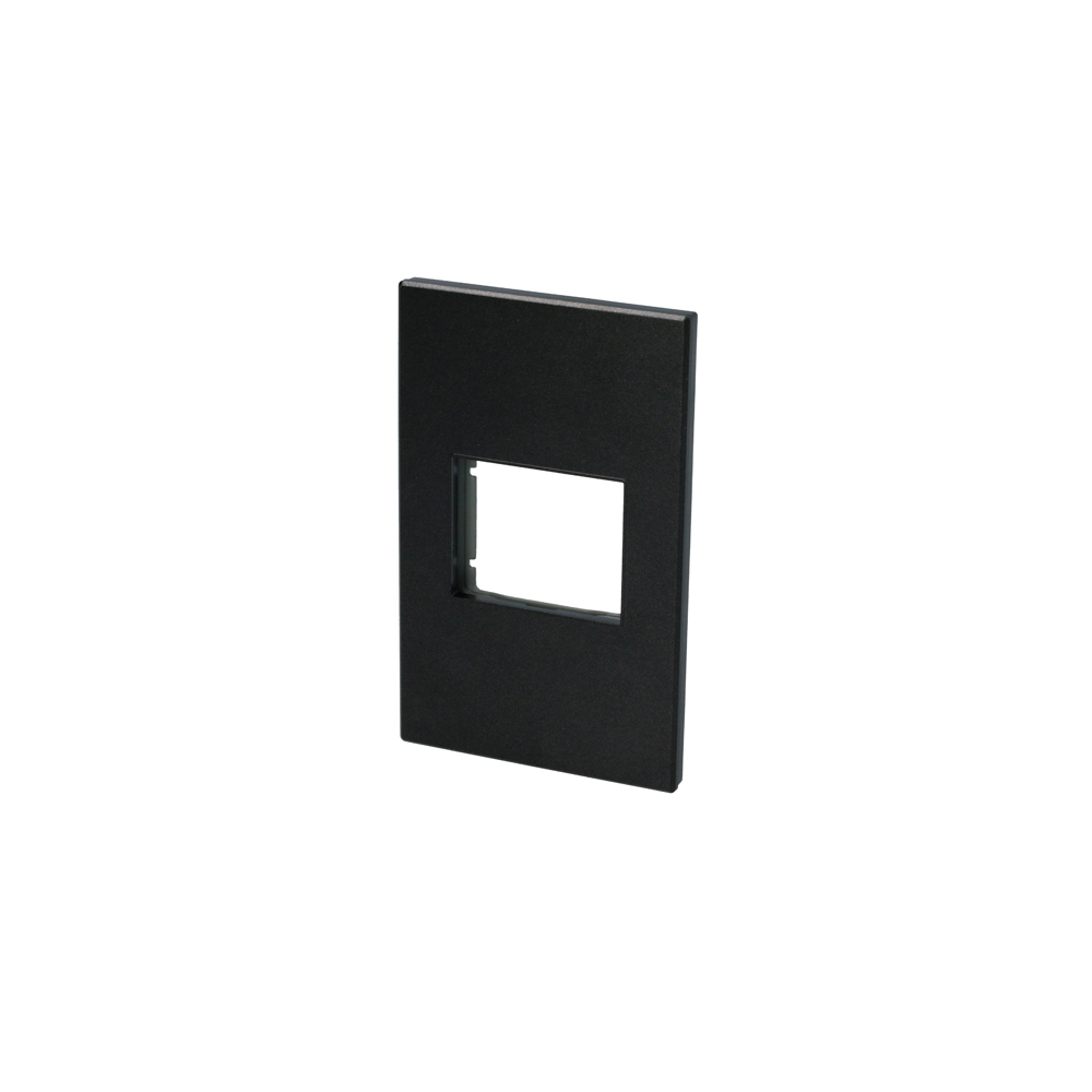 Placa 1 módulo 1/2, línea Premium, color negro, Surtek