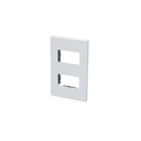 Placa 2 módulos 1/3, línea Premium, color blanco, Surtek