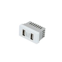 Módulo USB doble 1/3, línea Premium, color blanco, Surtek