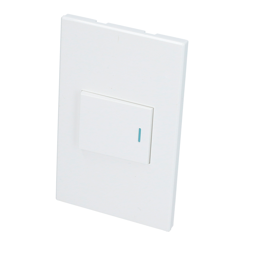 Placa 1 Switch 1/2 3 vias, línea Premium, color blanco, Surtek