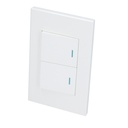 Placa 2 Switch 1/2, línea Premium, color blanco, Surtek