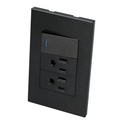 Placa 1 Switch 2 contactos 1/3, línea Premium, color negro, Surtek