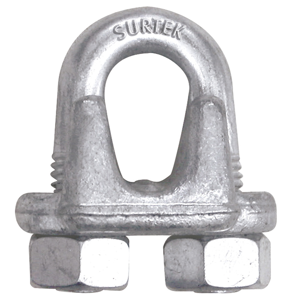 Perro de acero forjado para cable de acero 1/4", Surtek