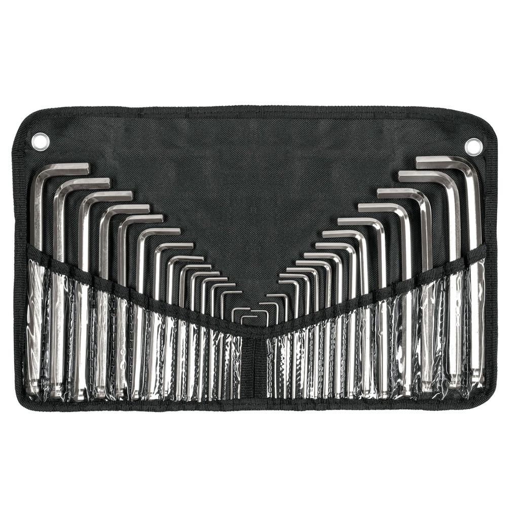 15562 / Juego 30 llaves allen largas std y mm punta bola, estuche, Truper