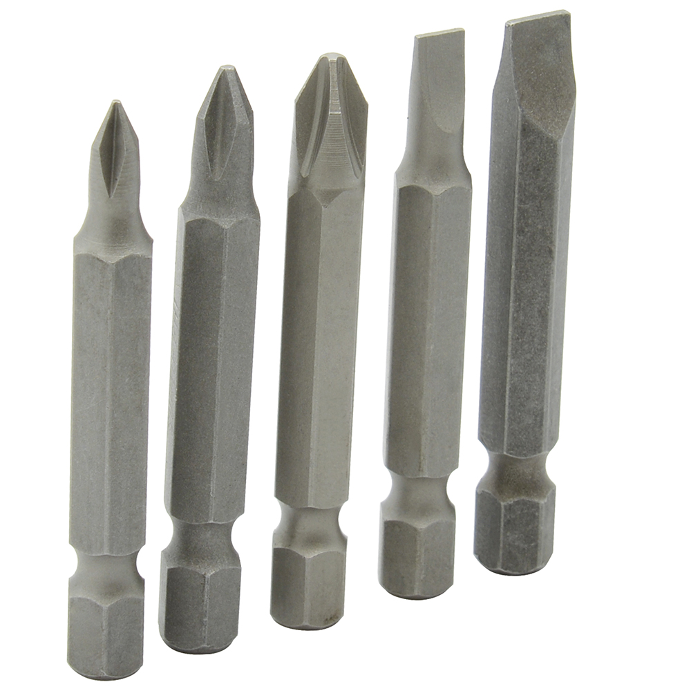 Juego de puntas Phillips y planas de 2" hexágono de 1/4", 5 piezas, Surtek