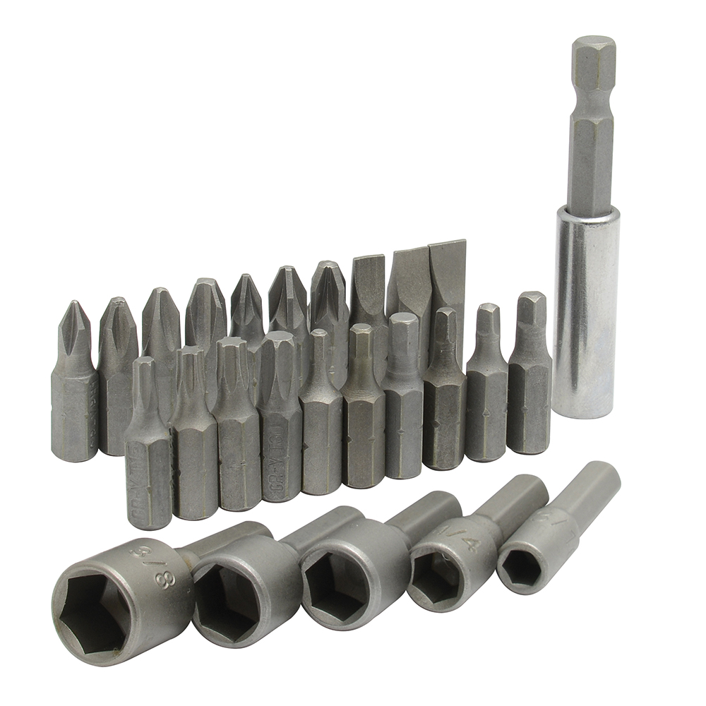 Juego combinado de puntas hexágono de 1/4" con adaptador magnético, 26 piezas, Surtek