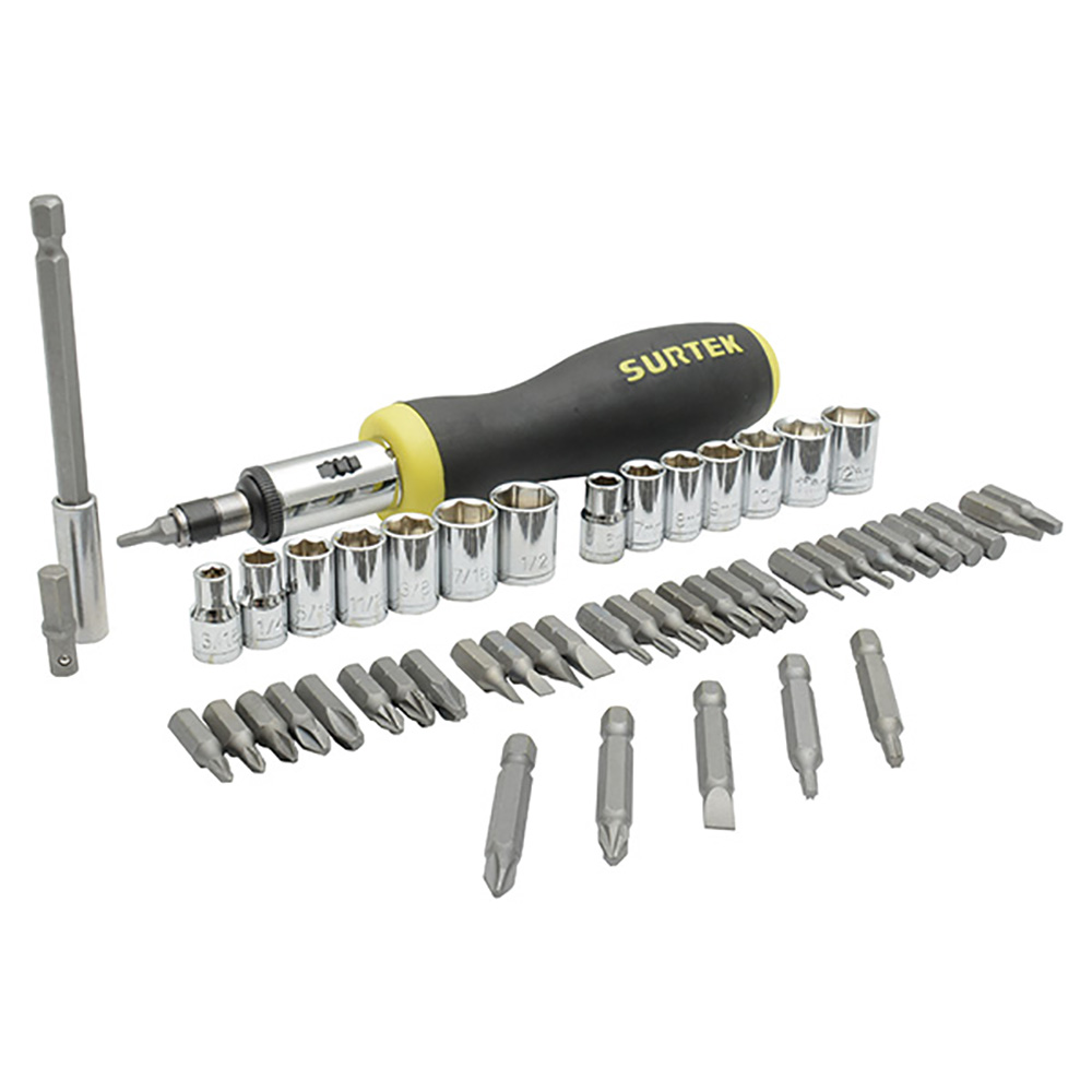 Juego de puntas y accesorios hexágono de 1/4", 52 piezas, Surtek