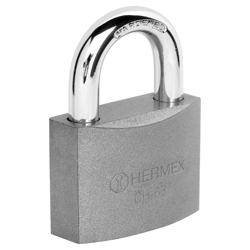 43801 / Candado de hierro 63 mm gancho corto en caja, Hermex