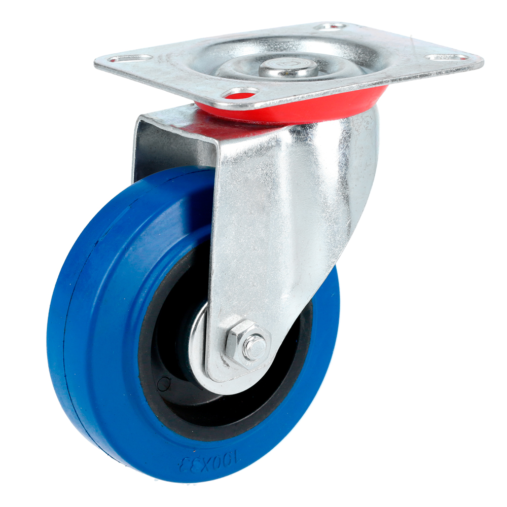 Rodaja de goma elástica giratoria azul 4", Surtek