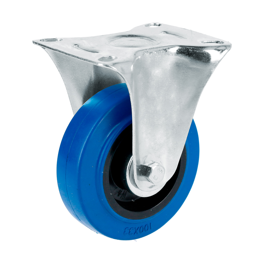 Rodaja de goma elástica fija azul 3", Surtek