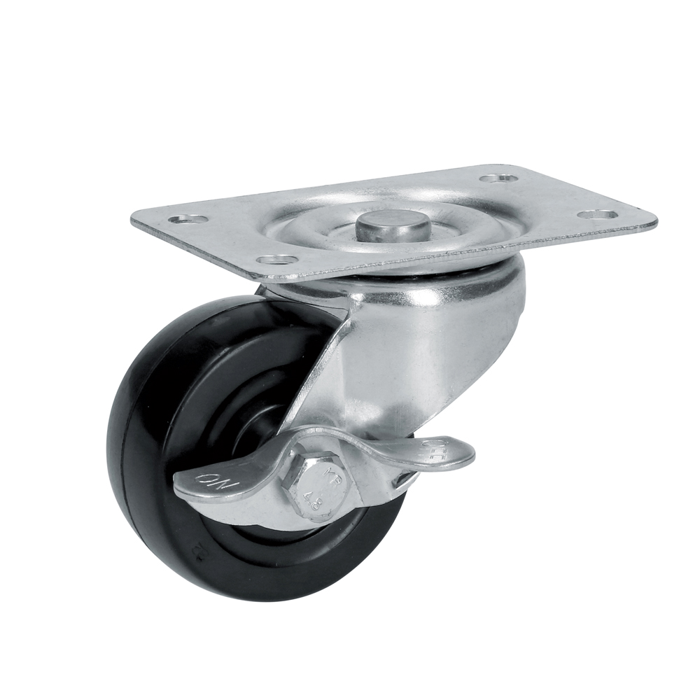Rodaja de hule giratoria con freno 2-1/2", Surtek