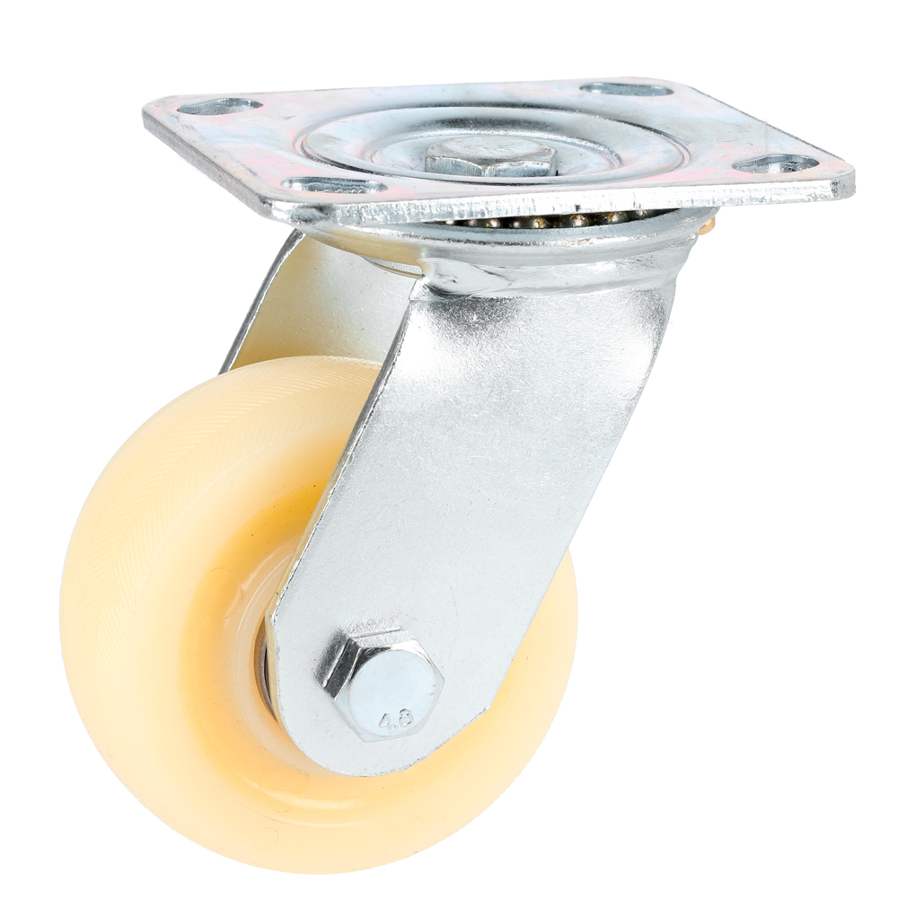 Rodaja de polipropileno blanca giratoria 4", Surtek
