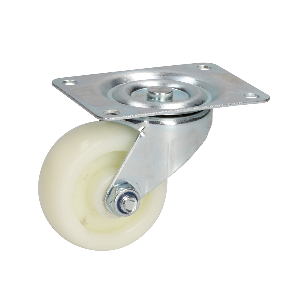 Rodaja de polipropileno blanca giratoria 2-1/2", Surtek