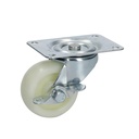 Rodaja de polipropileno blanca giratoria con freno 3", Surtek