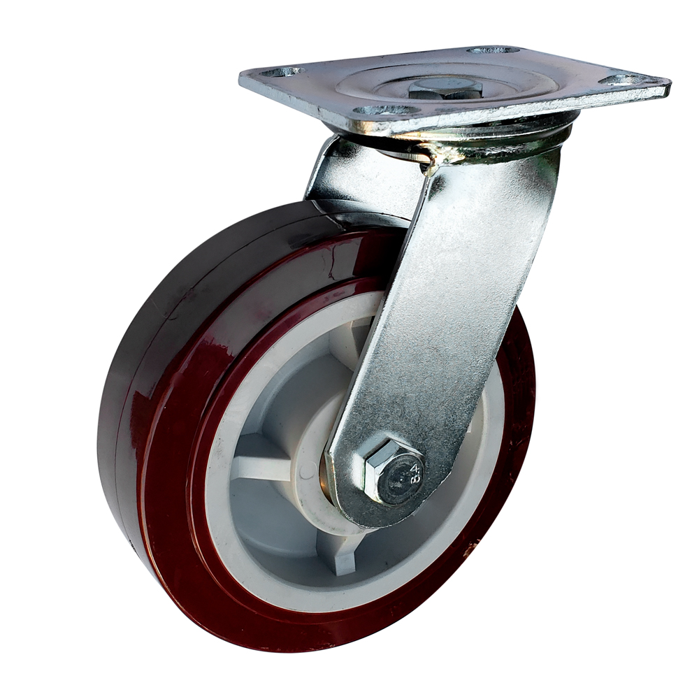 Rodaja de poliuretano marrón giratoria 5", Surtek