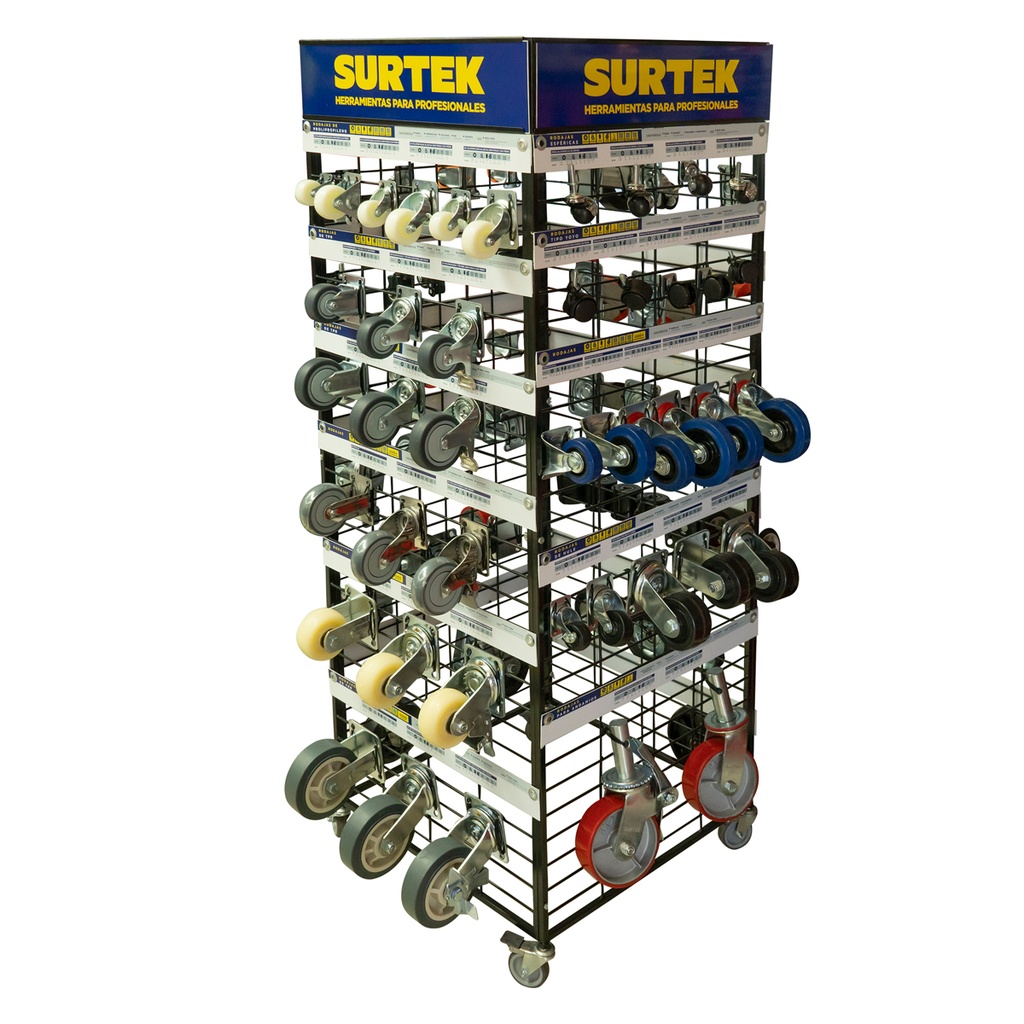 Rack con ruedas y rodajas, 172 piezas, Surtek
