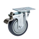 Rodaja de TPR gris giratoria con freno 3", Surtek