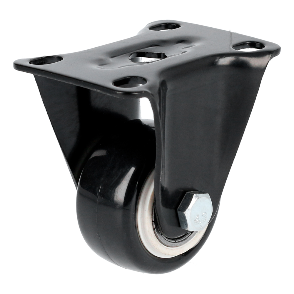 Rodaja de PVC negro con placa fija 2-1/2", Surtek