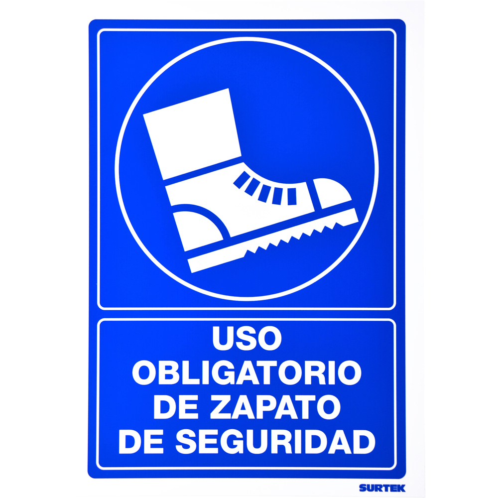 Señal "Uso obligatorio de zapato de seguridad", Surtek